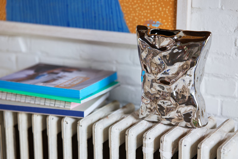 HKLiving chrome bag of crisps vase