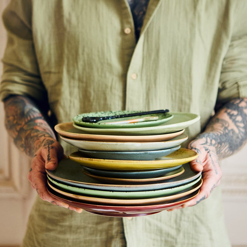 HKLiving 70s ceramics side plates, mist, set of 2