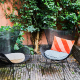 HKLiving striped velvet red and pink cushion