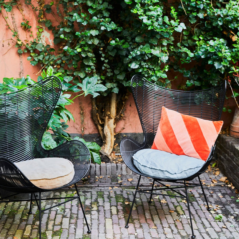 HKLiving striped velvet red and pink cushion