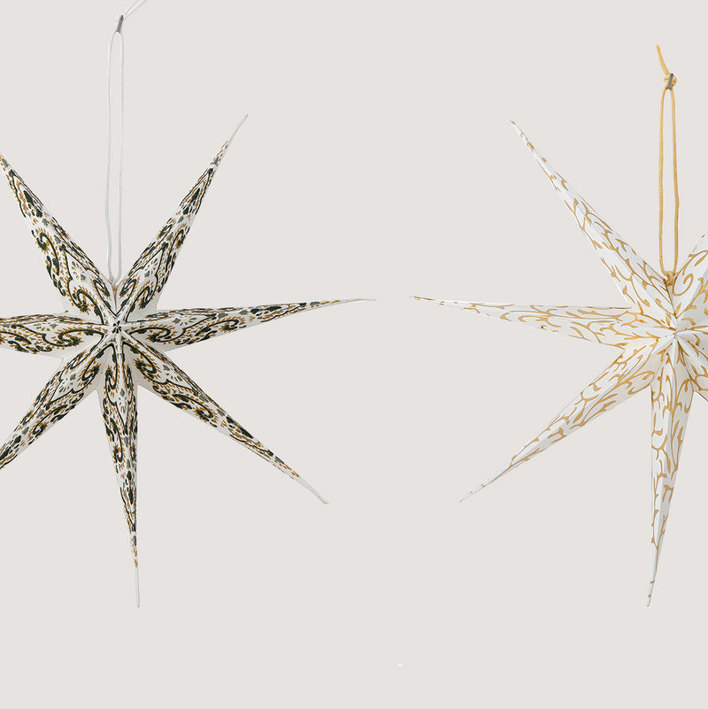 Lecce paper star ornament - set of two (2 left)