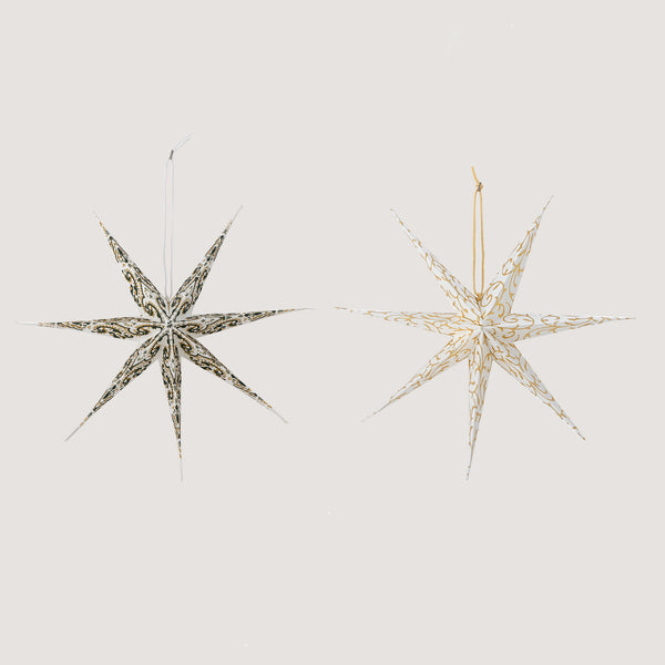 Lecce paper star ornament - set of two (2 left)