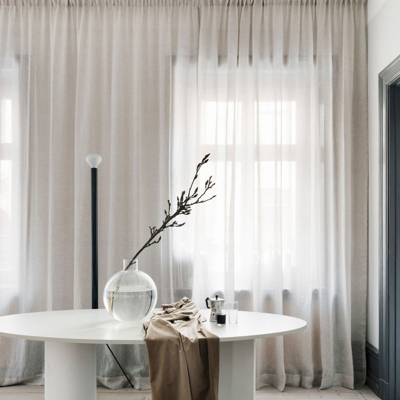 Sheer linen curtain - sand