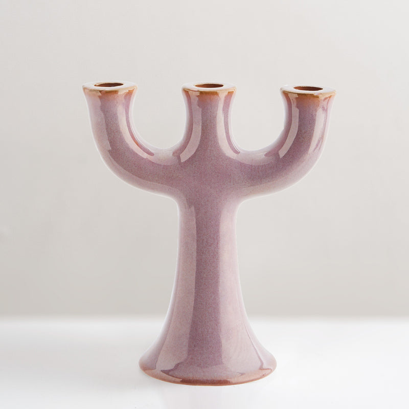 Ljus lilac stoneware candlestick holder (last 1)
