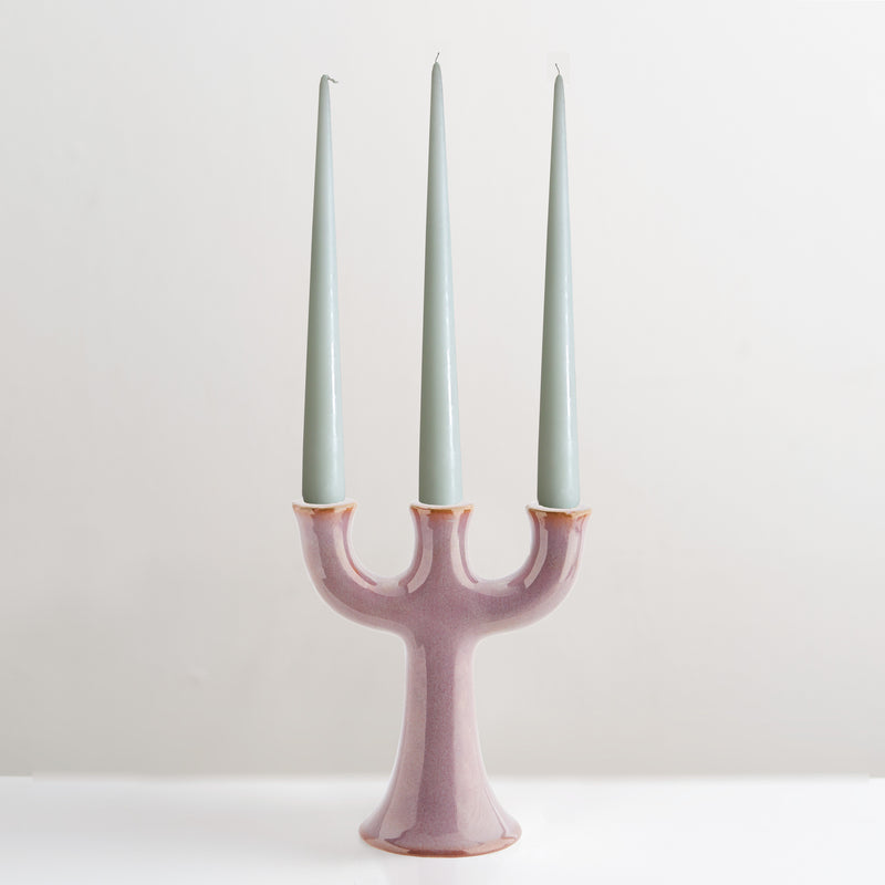 Ljus lilac stoneware candlestick holder (last 1)