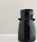 Ebba handcrafted black glazed vase