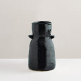 Ebba handcrafted black glazed vase