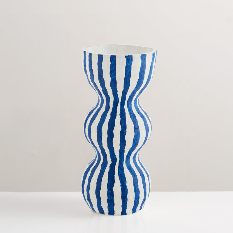Pulp handcrafted stripe vase