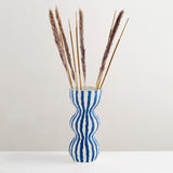 Pulp handcrafted stripe vase
