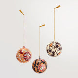 Karamell hand-painted multicoloured baubles - set of three