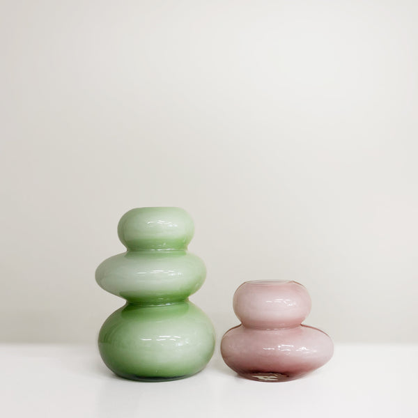 Pebble green glass vase
