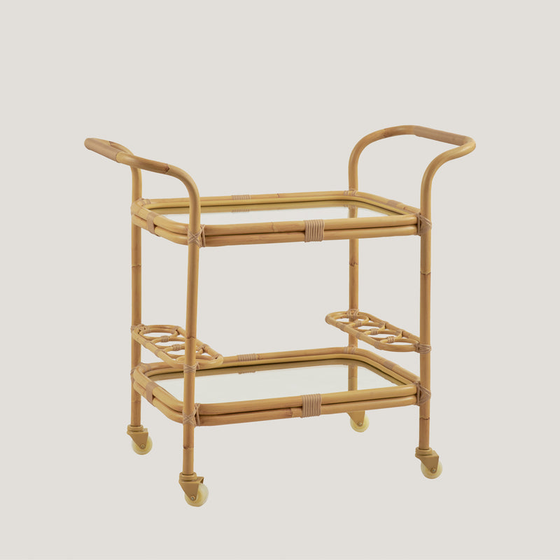 The Carlo rattan bar trolley - Outdoor