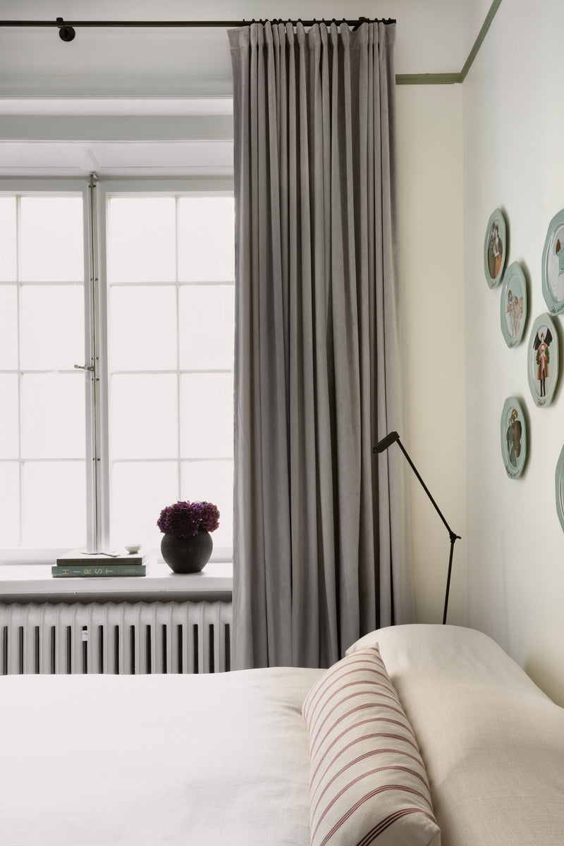 Velvet curtain fabric sample – Grey
