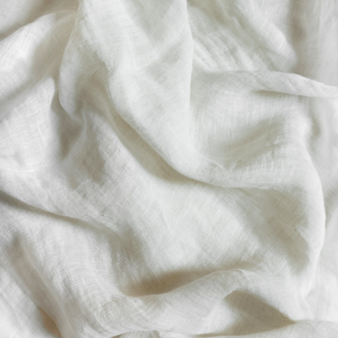 Sheer linen curtain fabric sample – Off-white