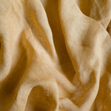 Sheer linen curtain fabric sample – mustard