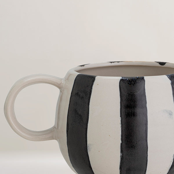 Serina handmade stripe glazed stoneware mug