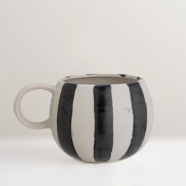 Serina handmade stripe glazed stoneware mug