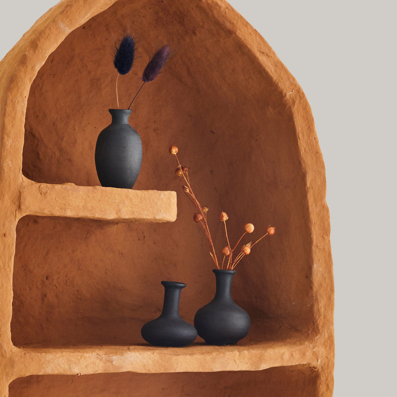Simone terracotta vases, set of 5