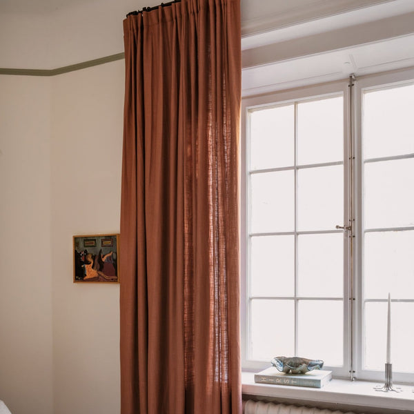 Linen curtain - Terracotta