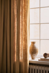 Linen curtain fabric sample – Mustard