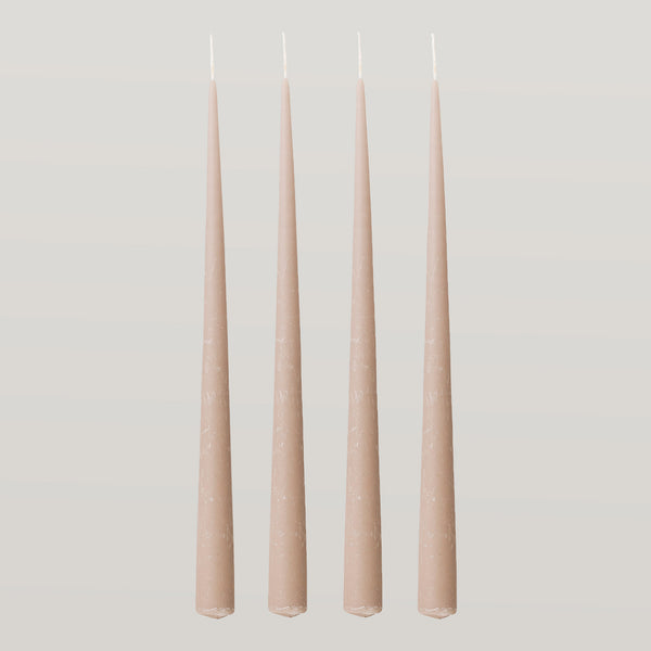 Tapered candle, dusty rose, pack of 4