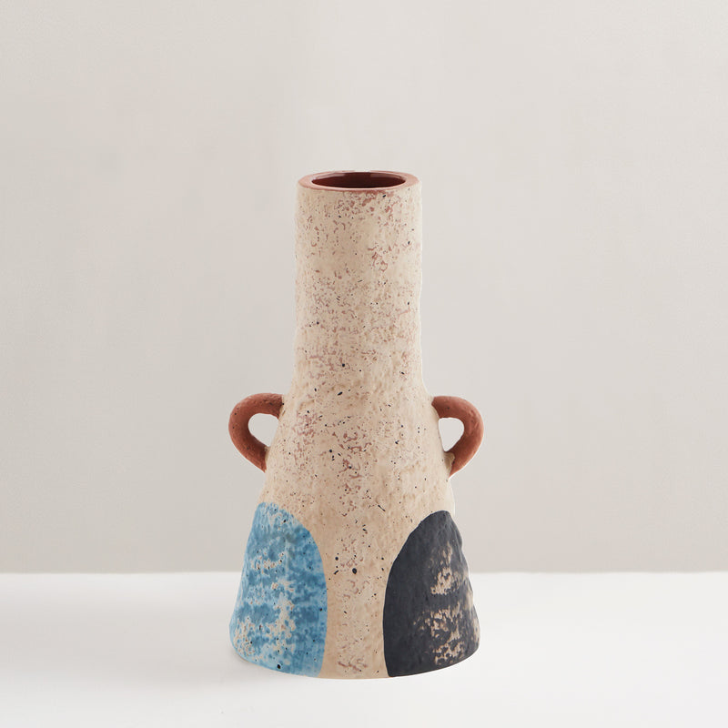 Terracotta vase with handles
