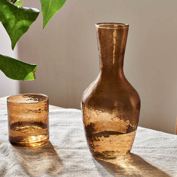 Yala hammered smoke glass jug (2 left)