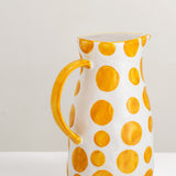 Begonia hand painted yellow glazed porcelain jug