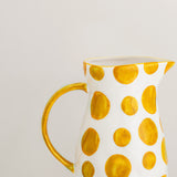 Begonia hand painted yellow glazed porcelain jug