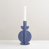 Bess blue candle stick holder