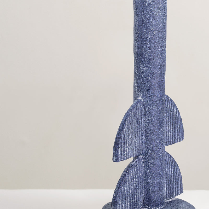 Bess blue candle stick holder