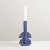 Bess blue candle stick holder