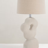 Cathy stoneware table lamp with linen shade