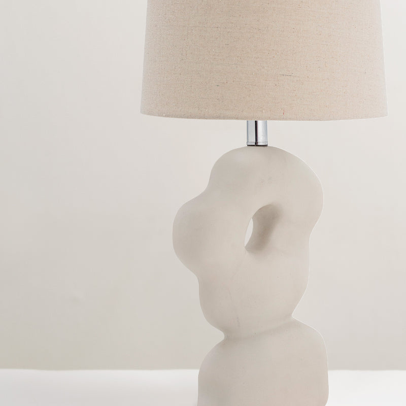 Cathy stoneware table lamp with linen shade