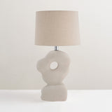 Cathy stoneware table lamp with linen shade