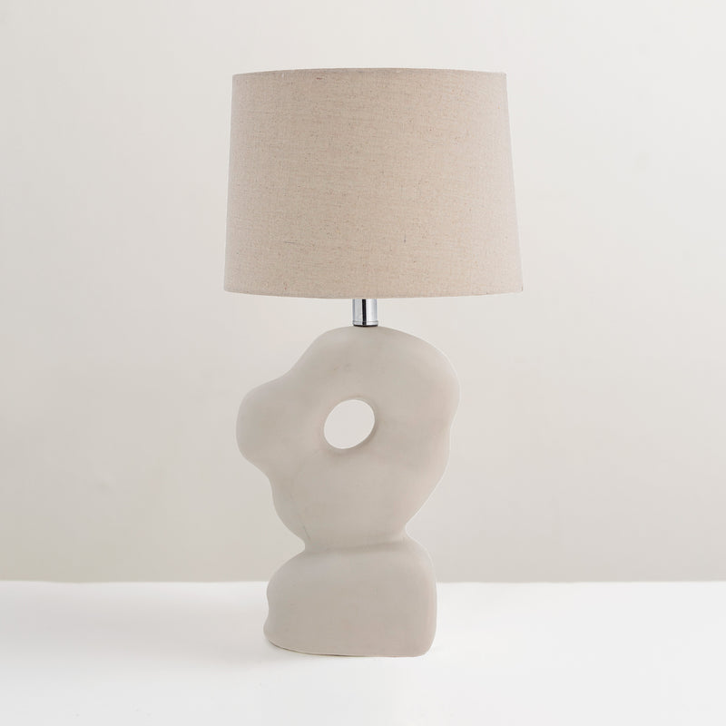 Cathy stoneware table lamp with linen shade