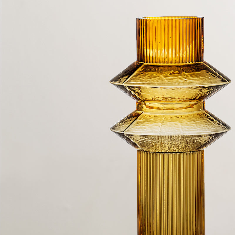 Cora large amber glass vase