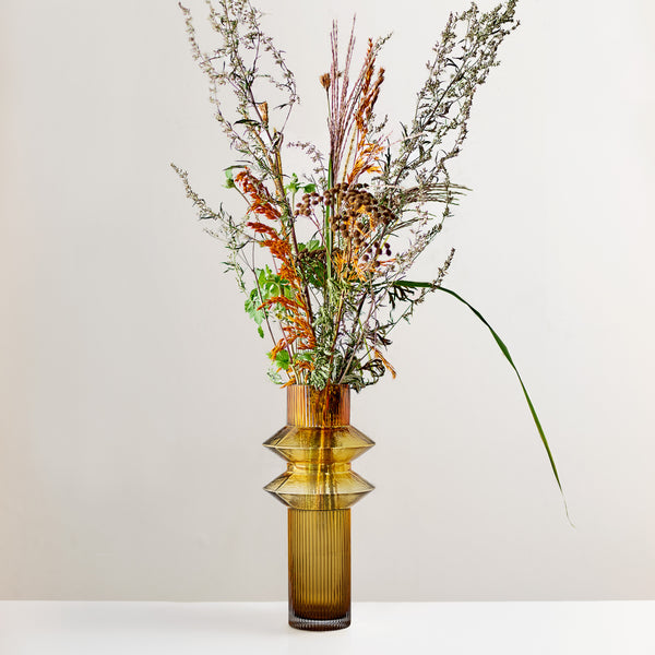Cora large amber glass vase
