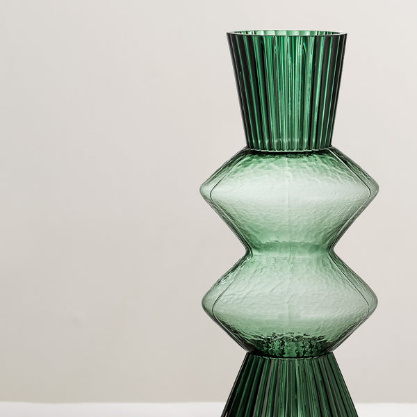 Dana large green glass vase
