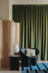 Ready-made velvet curtain, forest green, 140cm wide, drop 200cm (1 panel)