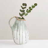 Link green glazed stoneware vase