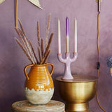 Ljus lilac stoneware candlestick holder (last 1)