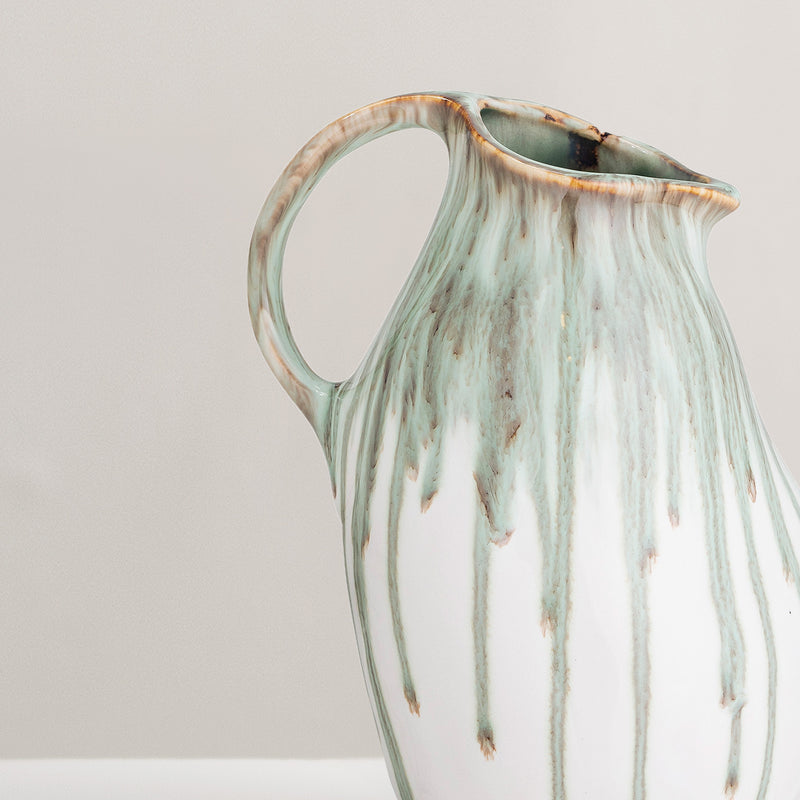 Link green glazed stoneware vase