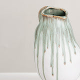 Link green glazed stoneware vase