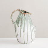 Link green glazed stoneware vase