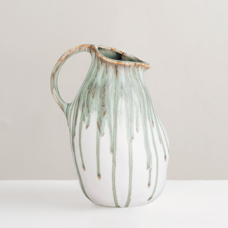 Link green glazed stoneware vase