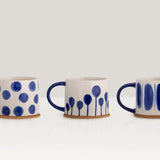 Linora large handmade glazed stoneware mugs - set of 3