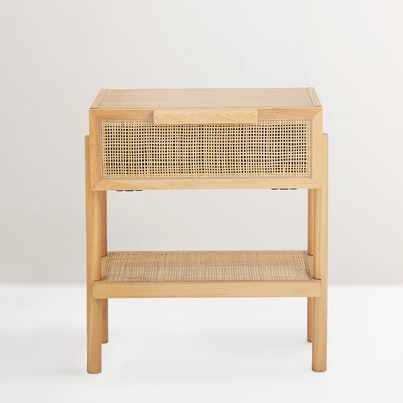 Manon wood and cane side table