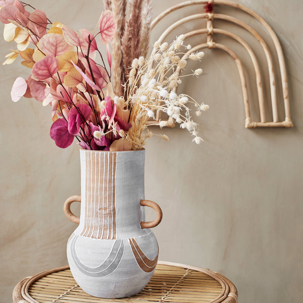 Terracotta handcrafted vase with handles (last 1)