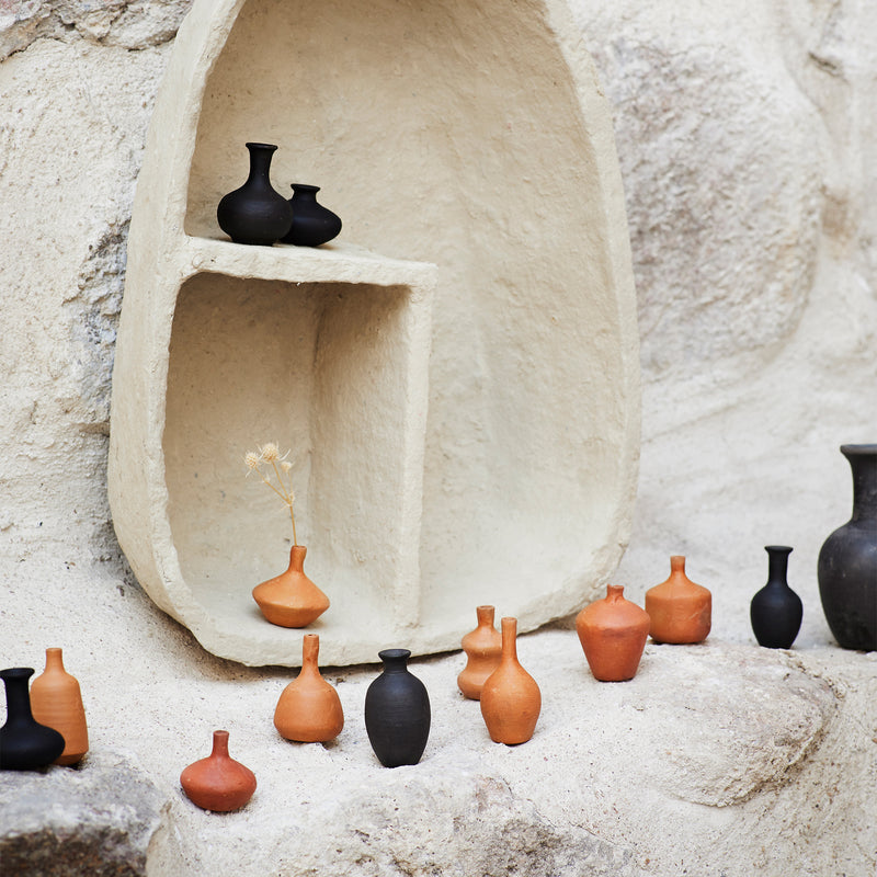 Simone terracotta vases, set of 5